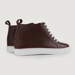 Marty High Top Maroon Leather Sneakers
