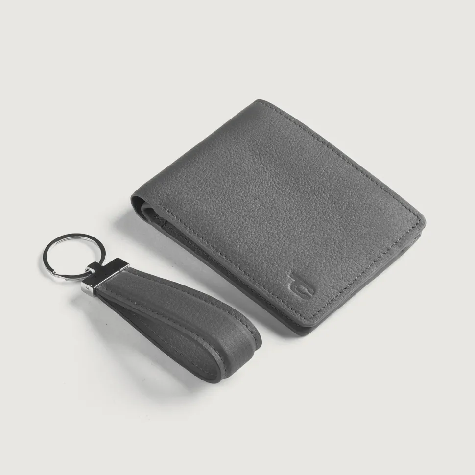 Marvin Grey Leather Gift Set