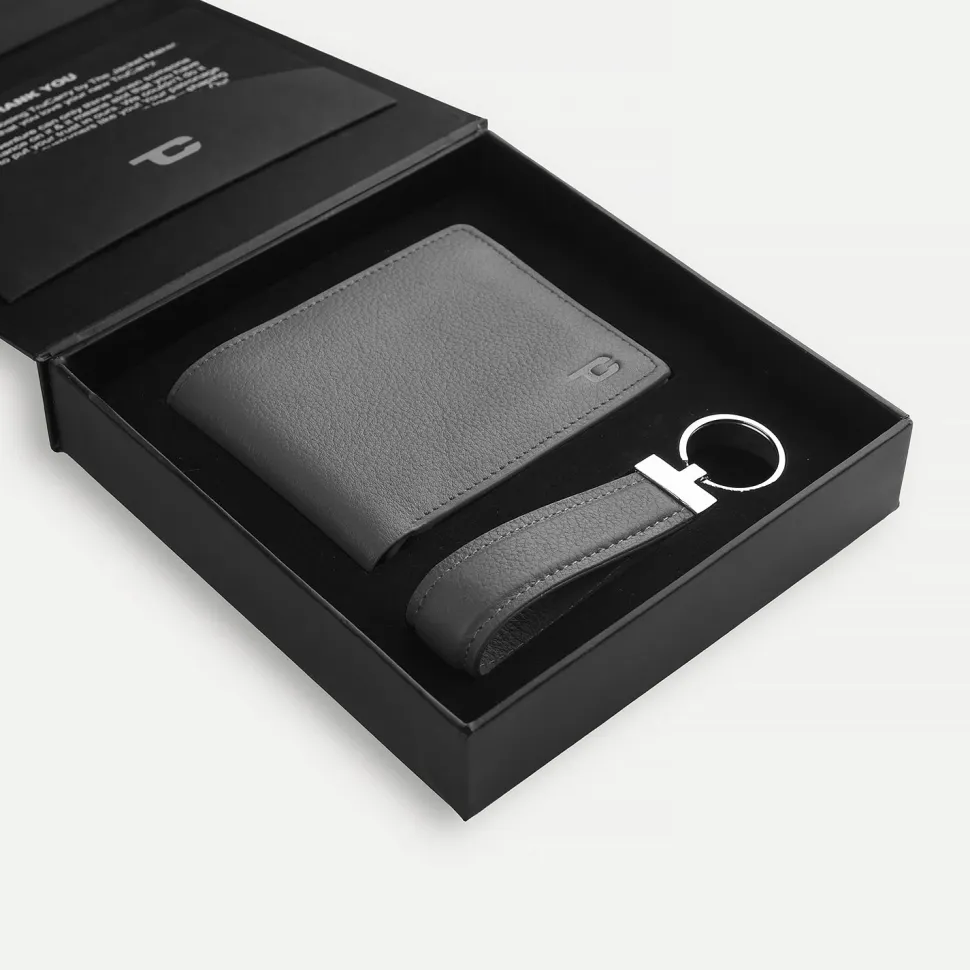 Marvin Grey Leather Gift Set