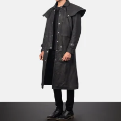 Maverick Black Leather Duster