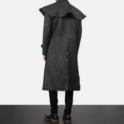 Maverick Black Leather Duster