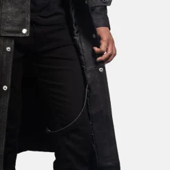 Maverick Black Leather Duster