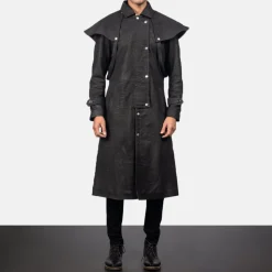 Maverick Black Leather Duster
