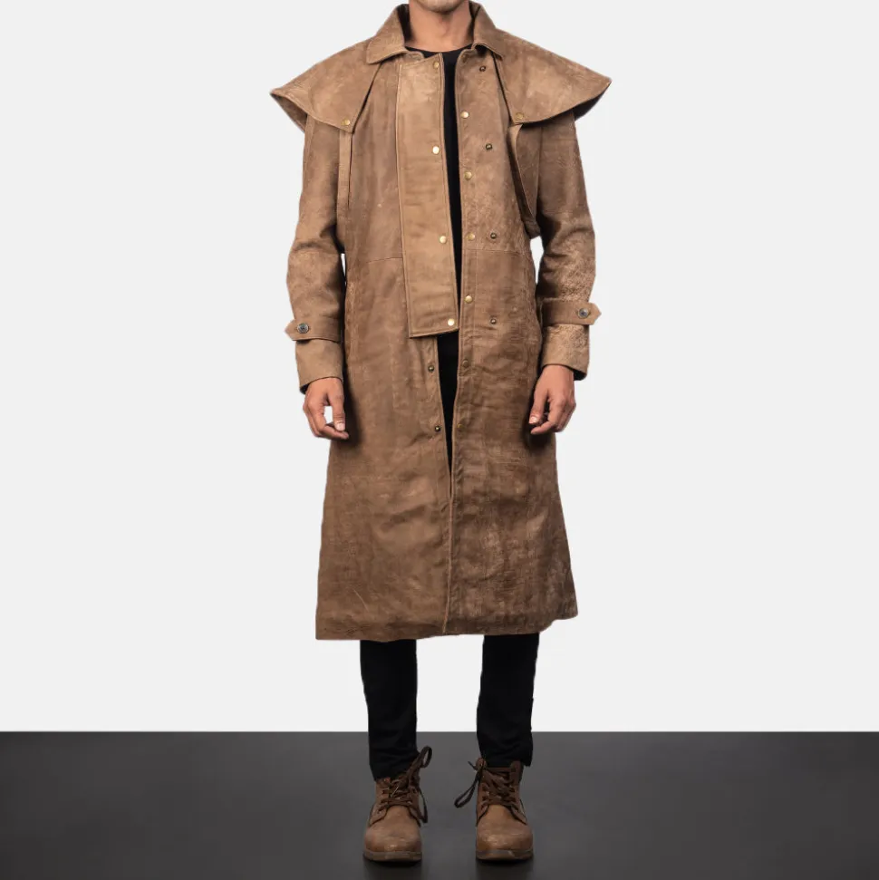 Maverick Brown Leather Duster