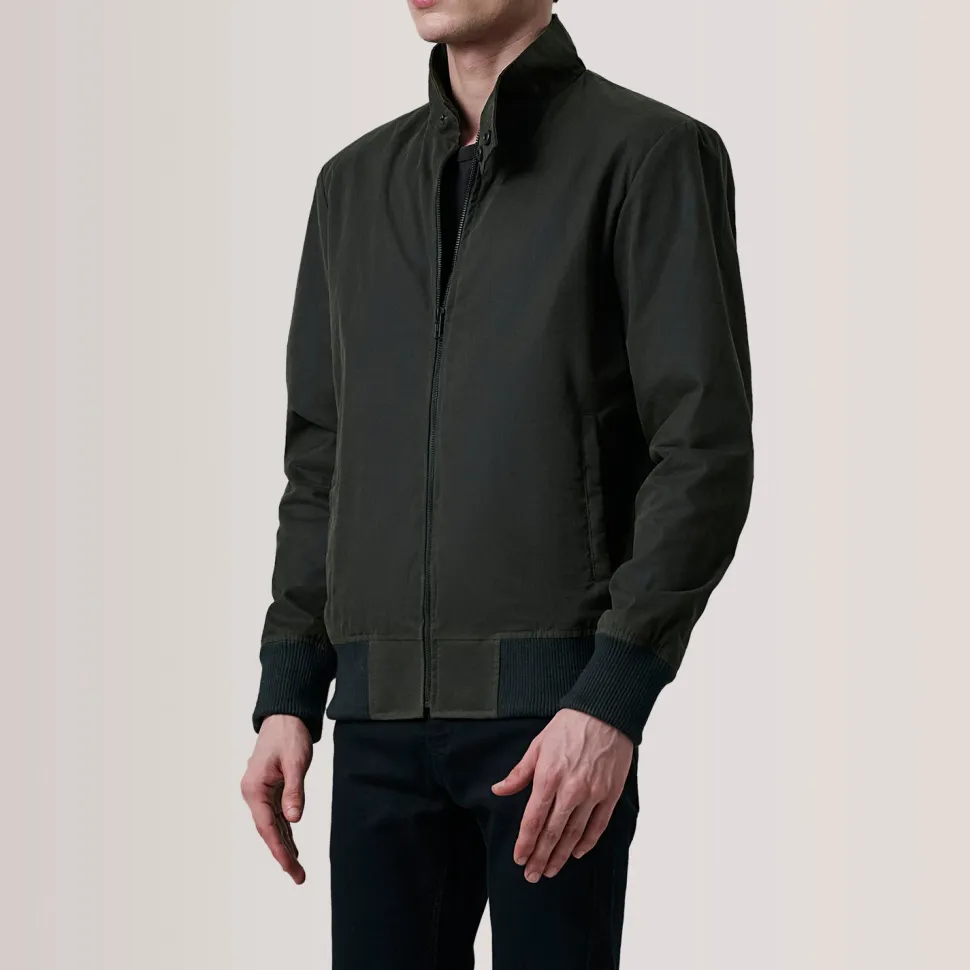 Morrison Olive Canvas Bomber Jacket