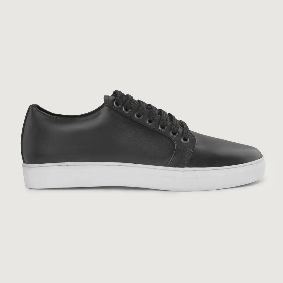 Murphy Low Top Black Leather Sneakers
