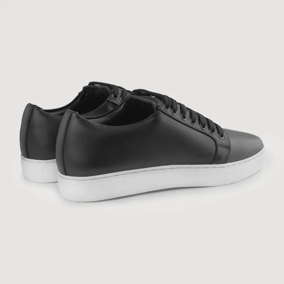 Murphy Low Top Black Leather Sneakers