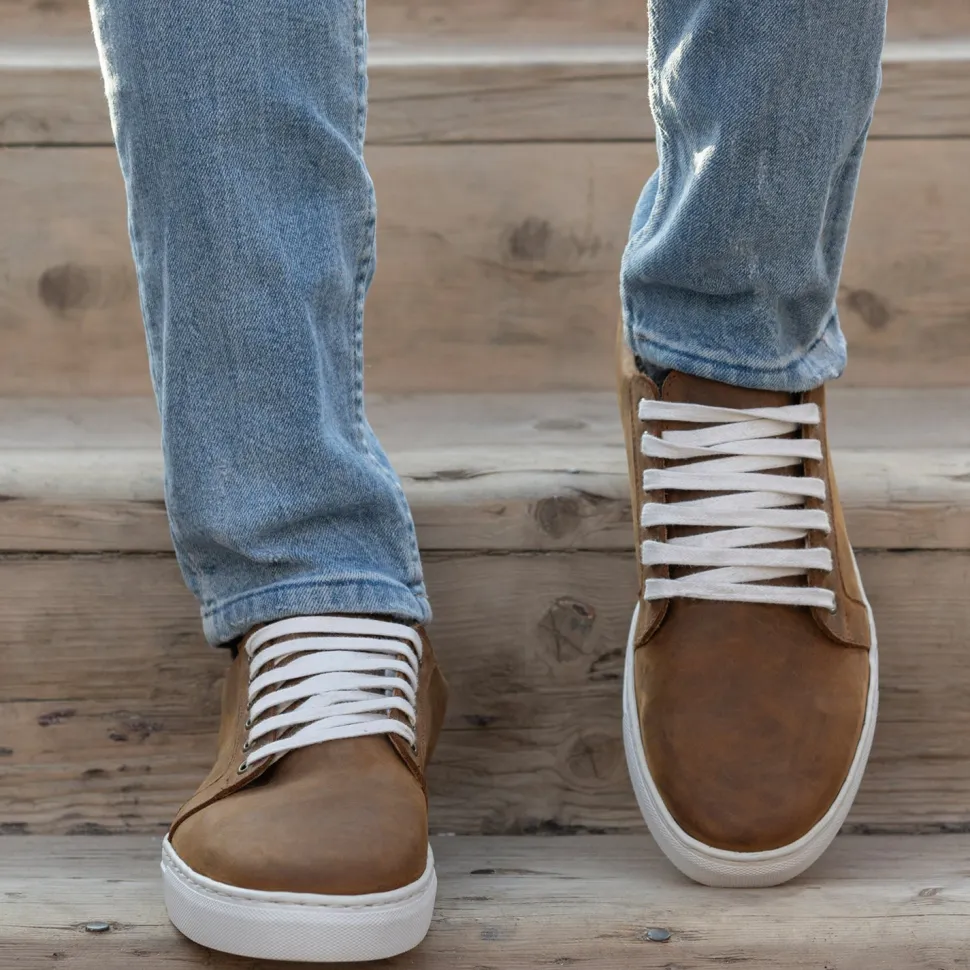Murphy Low Top Burnt Copper Pullup Leather Sneakers