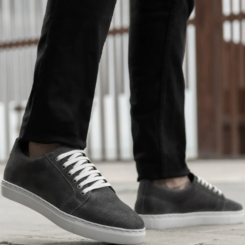 Murphy Low Top Grey Suede Leather Sneakers