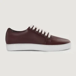 Murphy Low Top Maroon Leather Sneakers