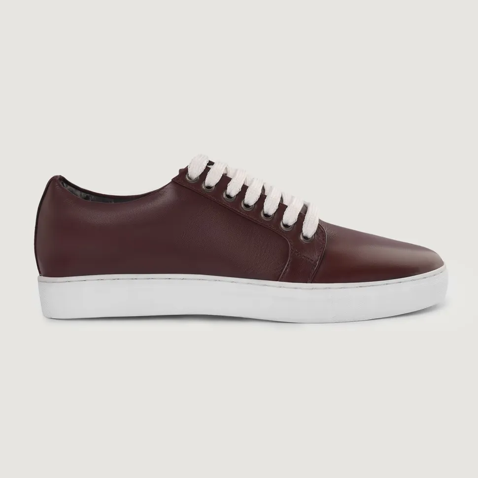 Murphy Low Top Maroon Leather Sneakers