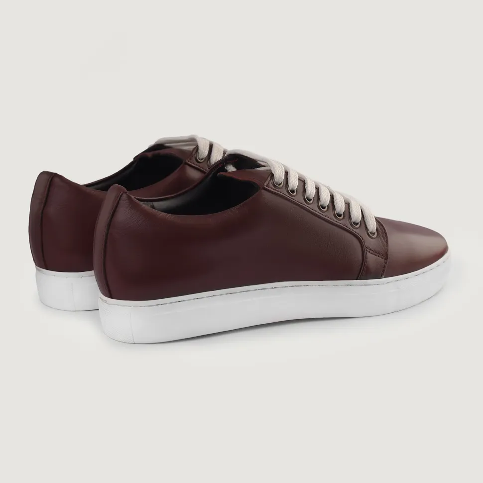 Murphy Low Top Maroon Leather Sneakers