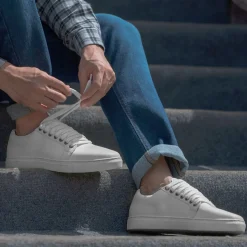 Murphy Low Top White Leather Sneakers