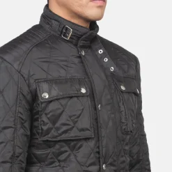 Nelson Quilted Black Windbreaker Jacket