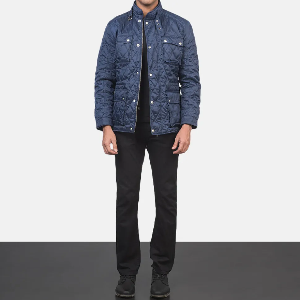 Nelson Quilted Blue Windbreaker Jacket