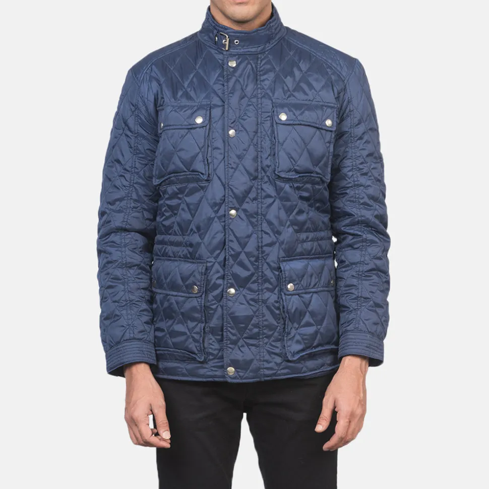 Nelson Quilted Blue Windbreaker Jacket