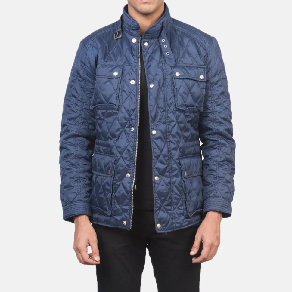 Nelson Quilted Blue Windbreaker Jacket