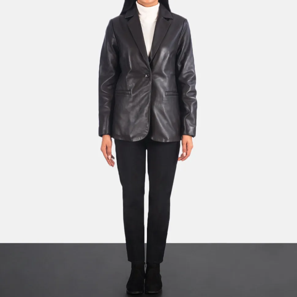 Norma Brown Leather Blazer