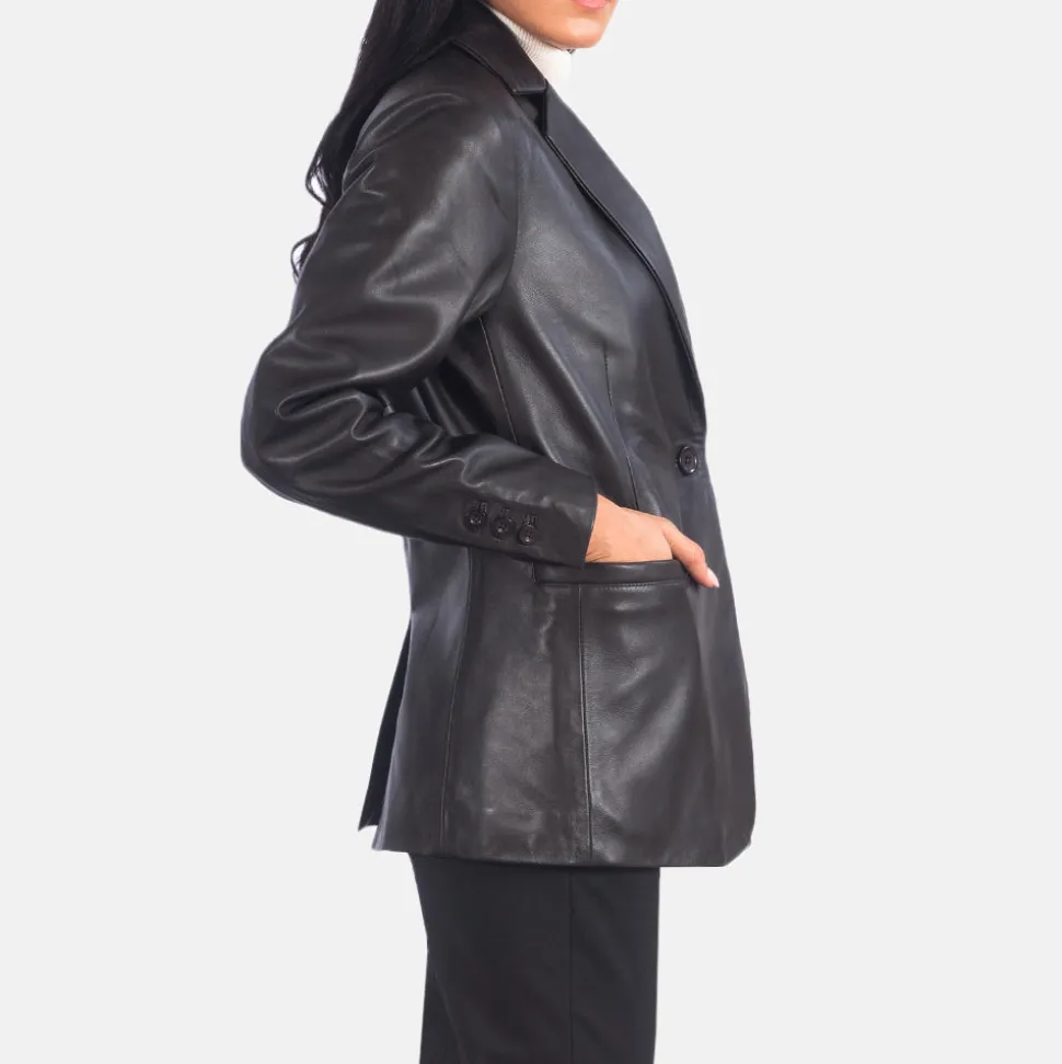 Norma Brown Leather Blazer