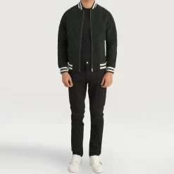 Pascal Green Suede Varsity Jacket
