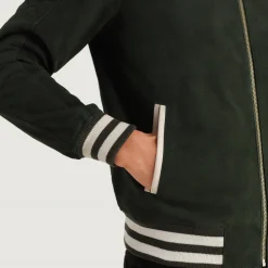 Pascal Green Suede Varsity Jacket