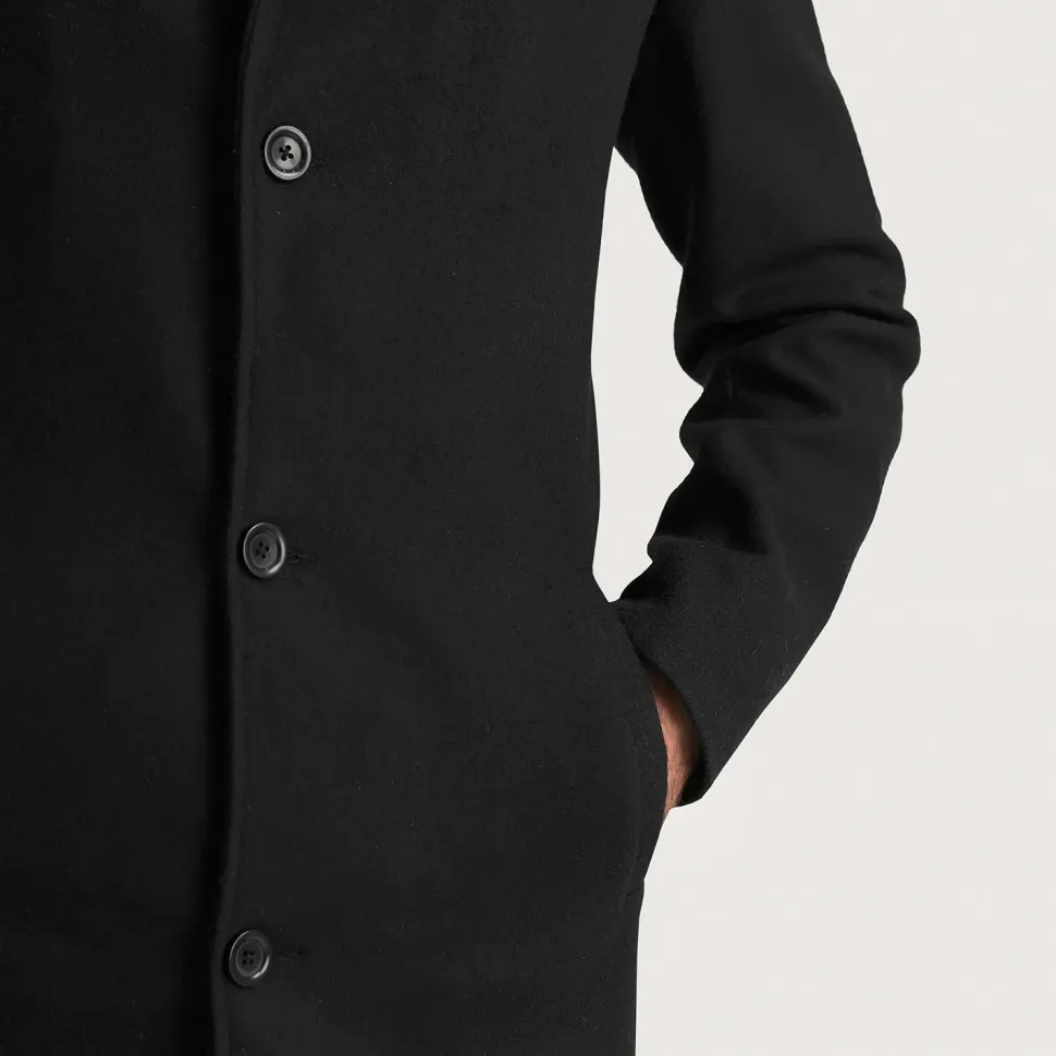 Petrillo Black Wool Single Breasted Coat