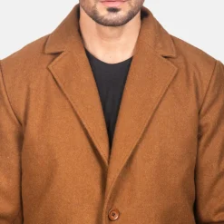 Petrillo Khaki Wool Single Breasted Coat
