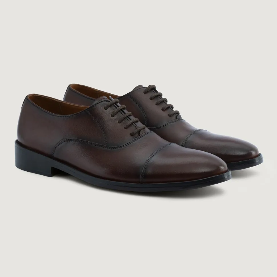 Professor Oxford Burnished Brown Leather Shoes