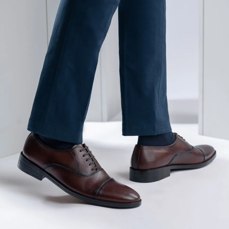 Professor Oxford Burnished Brown Leather Shoes
