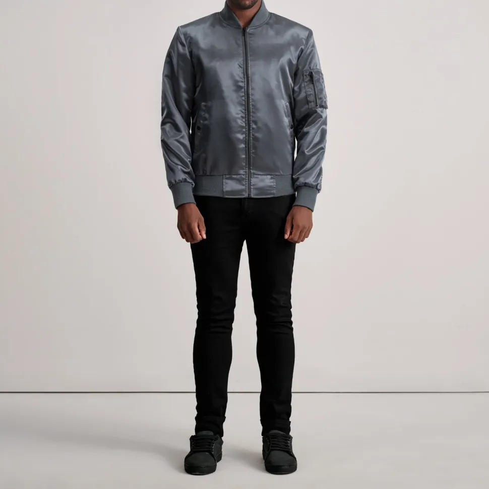 Quinton MA-1 Grey Bomber Jacket