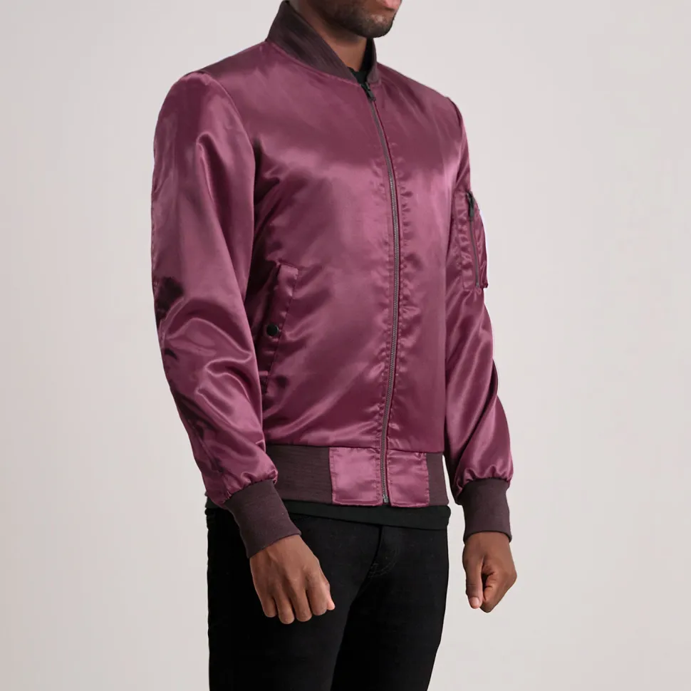 Quinton MA-1 Maroon Bomber Jacket