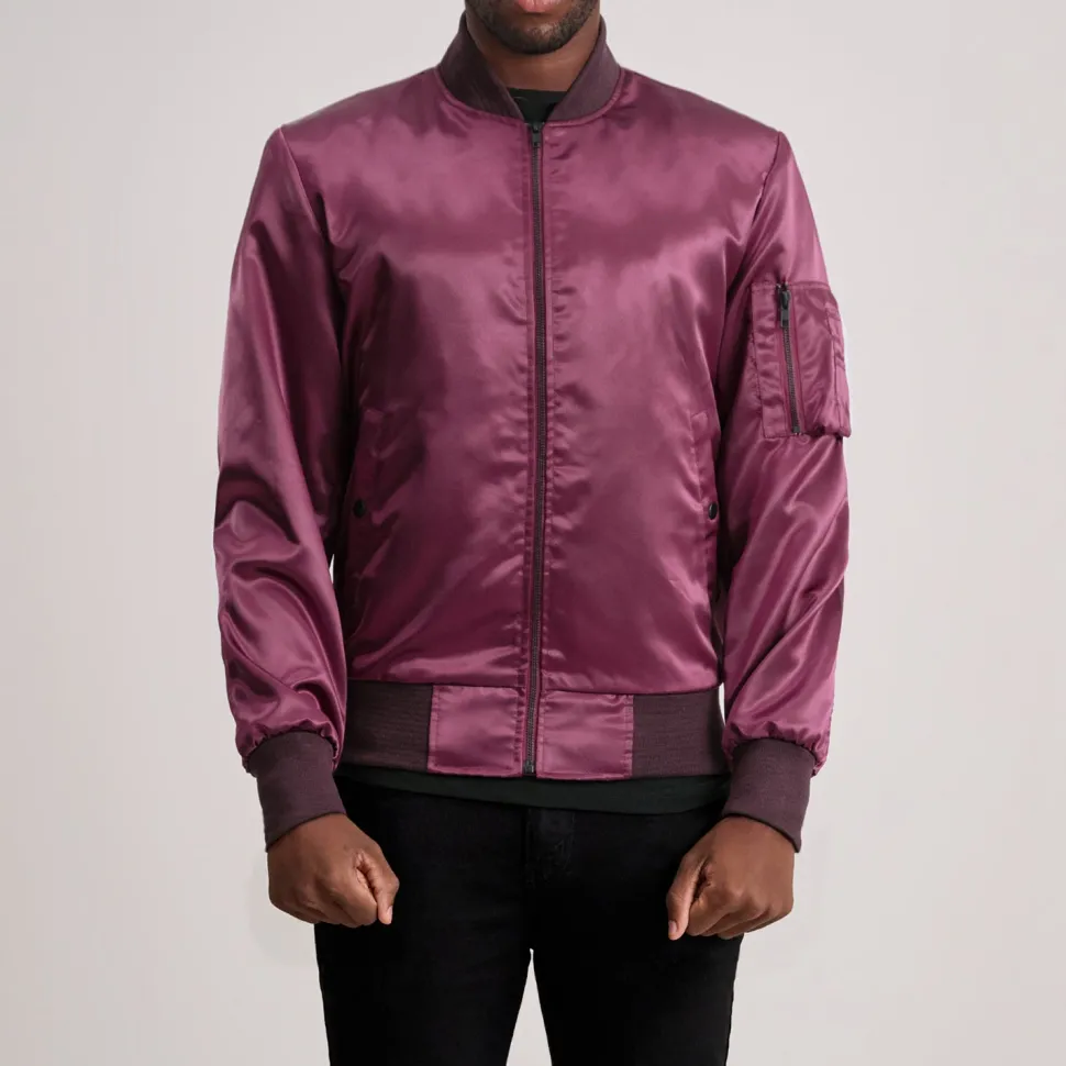 Quinton MA-1 Maroon Bomber Jacket