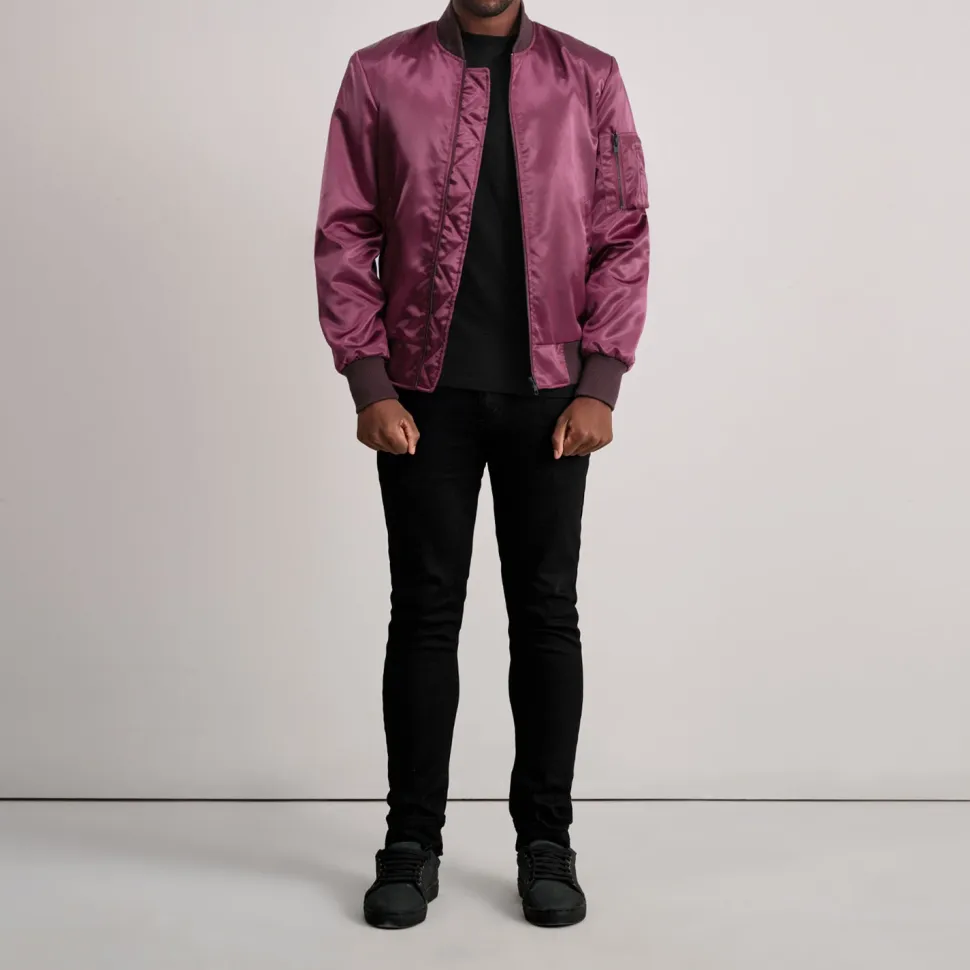 Quinton MA-1 Maroon Bomber Jacket