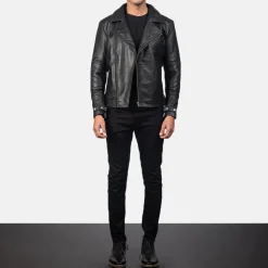 Raiden Black Leather Biker Jacket