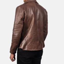 Raiden Brown Leather Biker Jacket