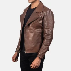 Raiden Brown Leather Biker Jacket