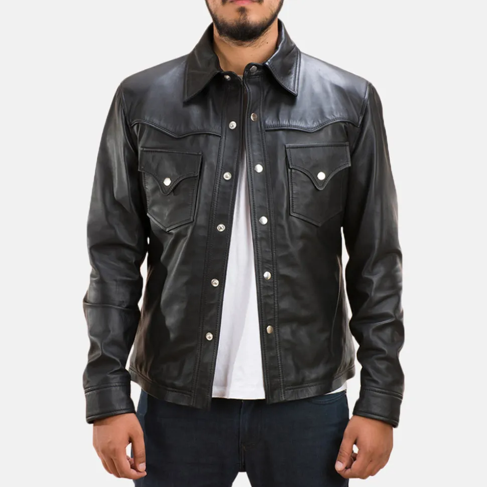 Ranchson Black Leather Shirt