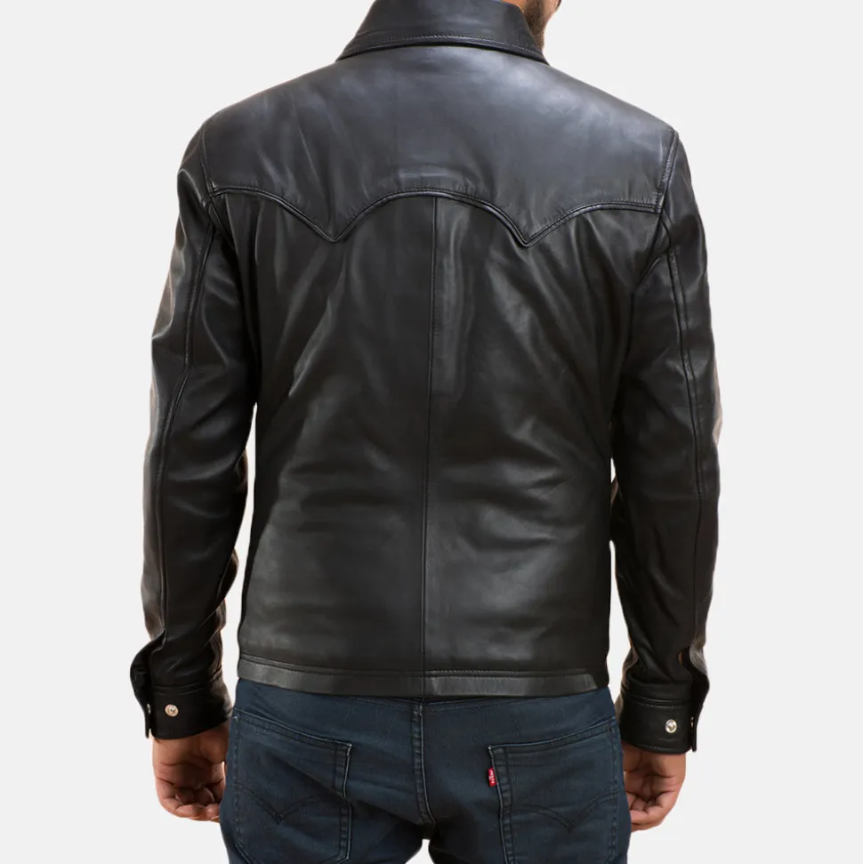 Ranchson Black Leather Shirt