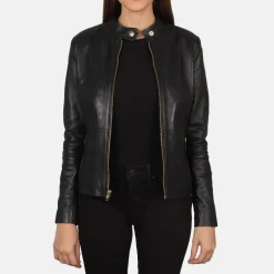 Rave Black Leather Biker Jacket