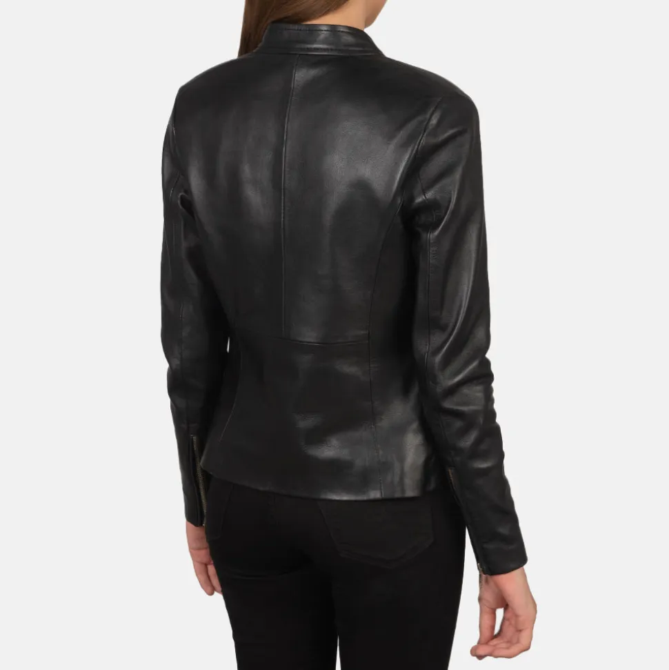 Rave Black Leather Biker Jacket