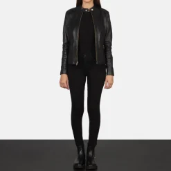 Rave Black Leather Biker Jacket