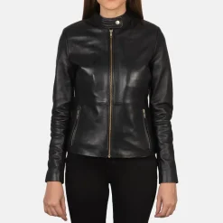 Rave Black Leather Biker Jacket