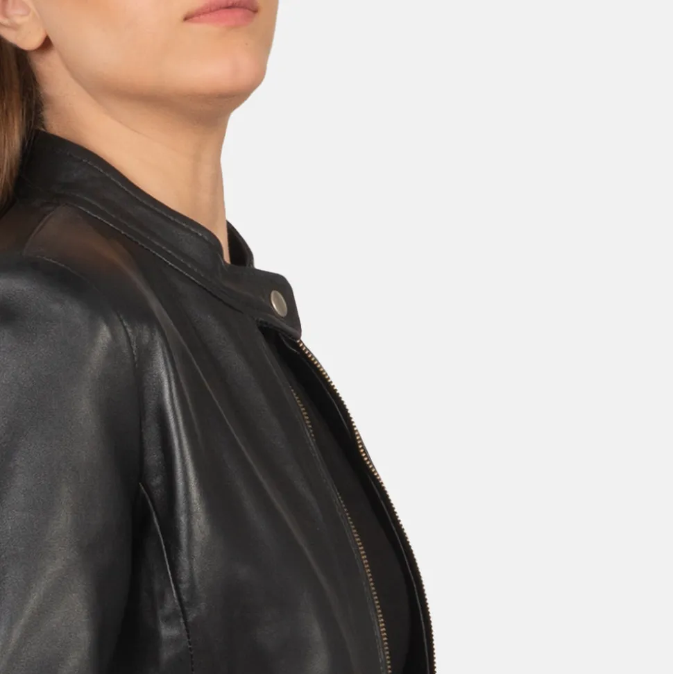 Rave Black Leather Biker Jacket