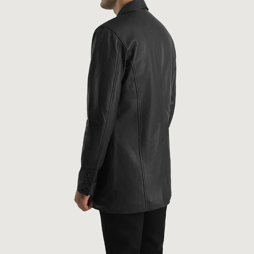Ray Cutler Black Leather Blazer