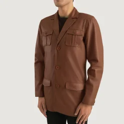 Ray Cutler Brown Leather Blazer
