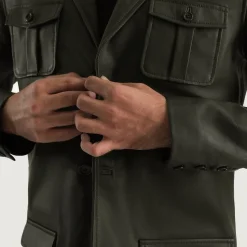 Ray Cutler Green Leather Blazer