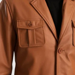 Ray Cutler Tan Brown Leather Blazer
