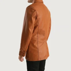 Ray Cutler Tan Brown Leather Blazer