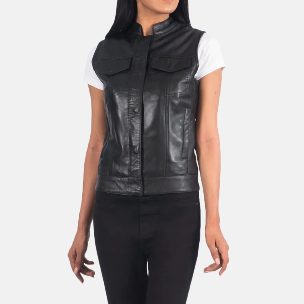 Rayne Moto Black Leather Vest