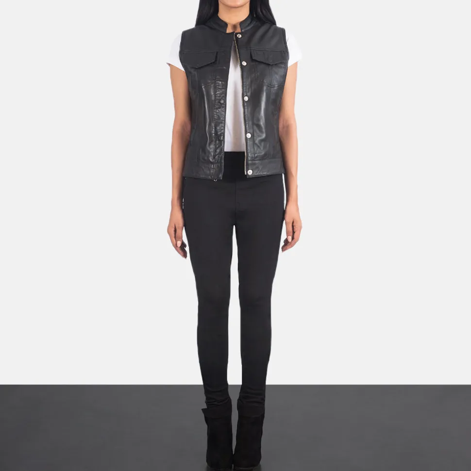 Rayne Moto Black Leather Vest